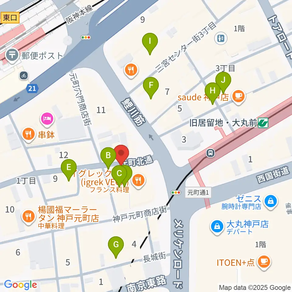 ジャズ喫茶JamJam周辺のカフェ一覧地図