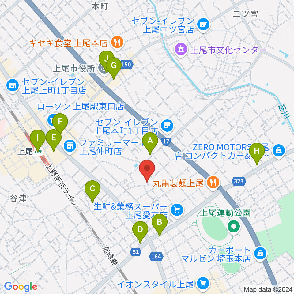 BarBer Fuji周辺のカフェ一覧地図