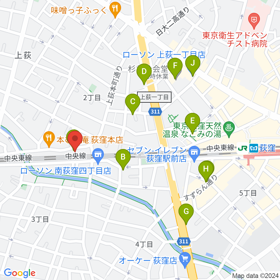 オメガ東京周辺のカフェ一覧地図