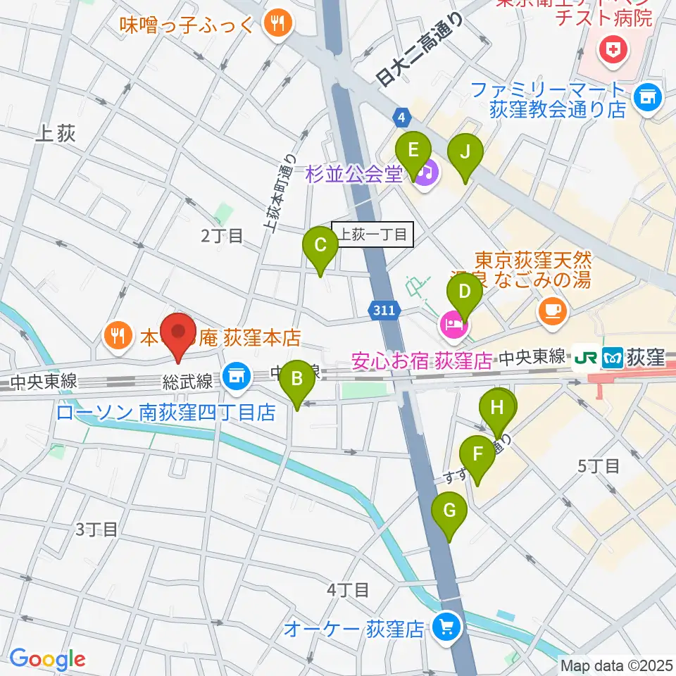 オメガ東京周辺のカフェ一覧地図
