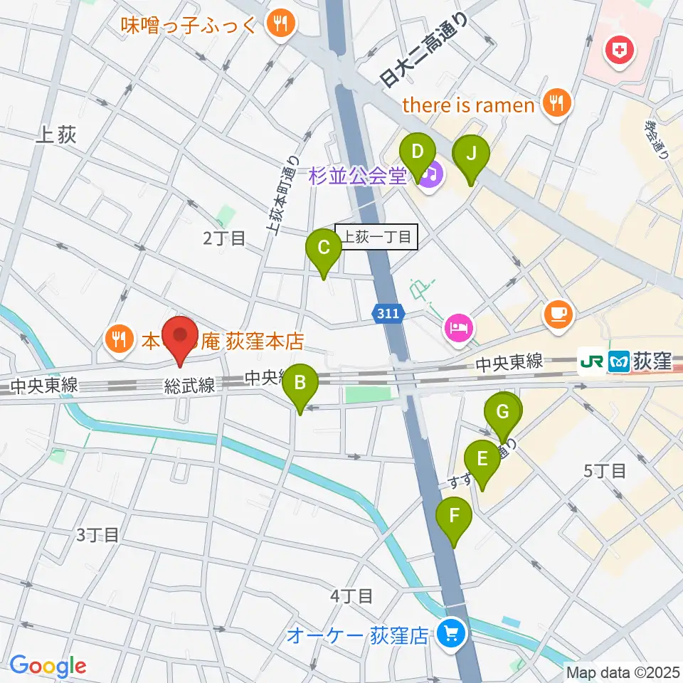 オメガ東京周辺のカフェ一覧地図
