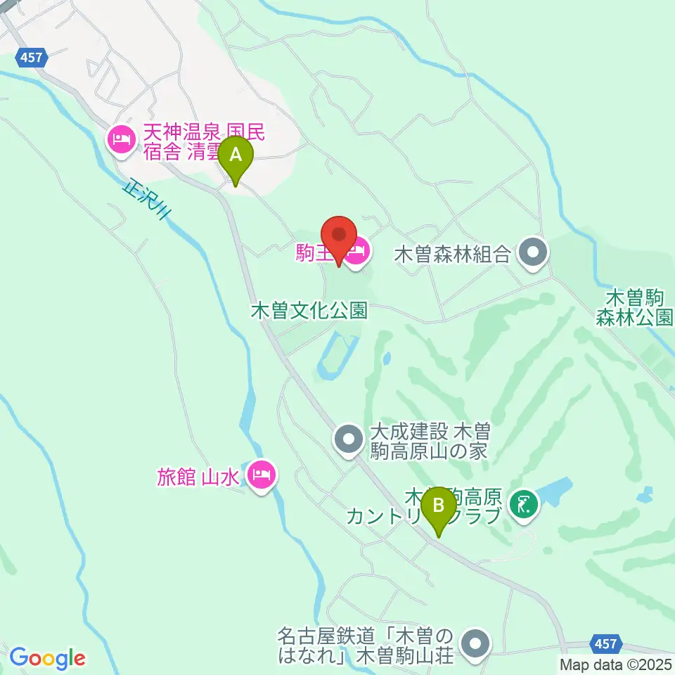 木曽文化公園文化ホール周辺のカフェ一覧地図