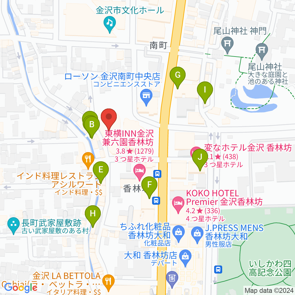 北國新聞赤羽ホール周辺のカフェ一覧地図