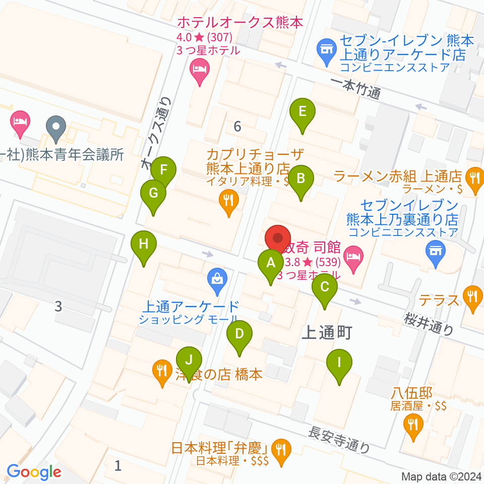 大谷楽器店周辺のカフェ一覧地図