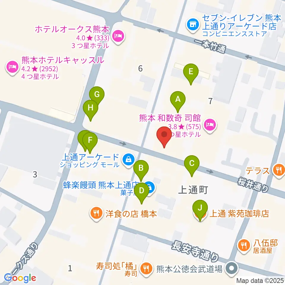 大谷楽器店周辺のカフェ一覧地図