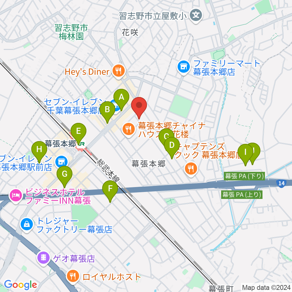 ミュージックスクールジャズン周辺のカフェ一覧地図