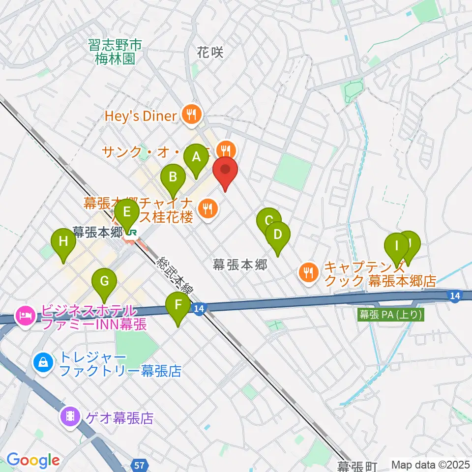 ミュージックスクールジャズン周辺のカフェ一覧地図