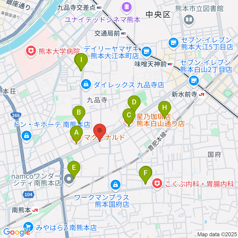 ミュージックファーム周辺のカフェ一覧地図