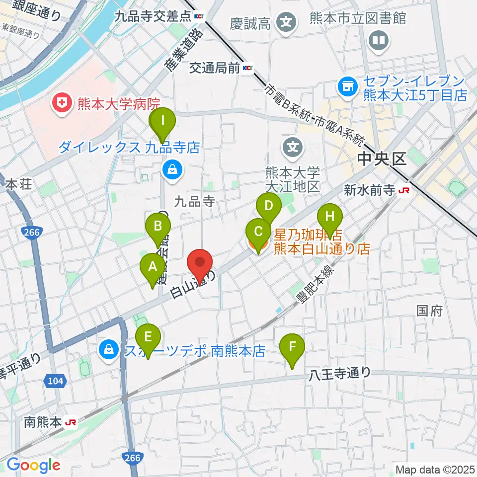 ミュージックファーム周辺のカフェ一覧地図