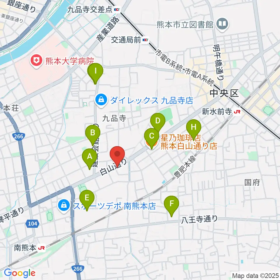 ミュージックファーム周辺のカフェ一覧地図