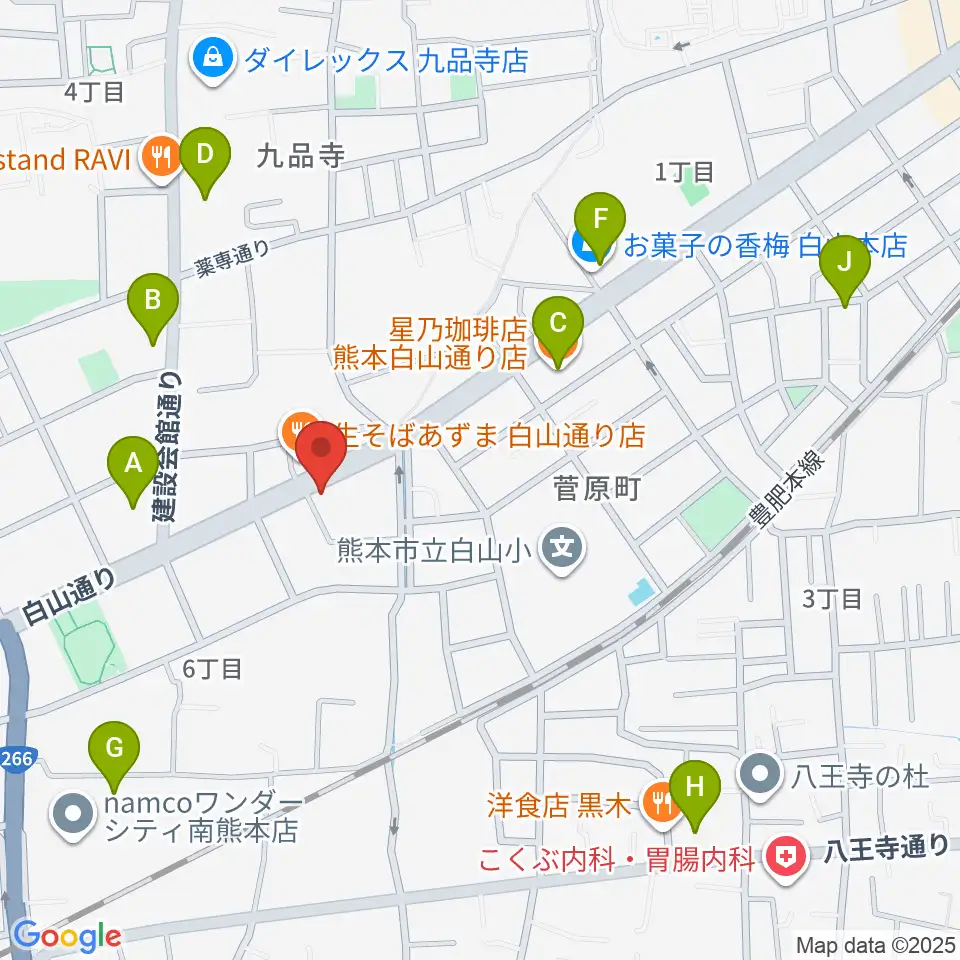 ミュージックファーム周辺のカフェ一覧地図