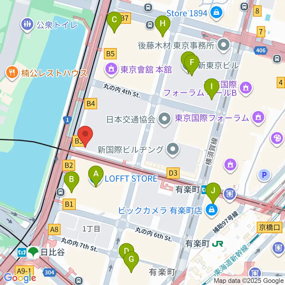 帝国劇場[休館]周辺のカフェ一覧地図