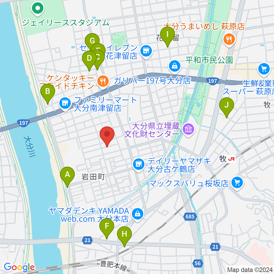 ミュージックホリデー周辺のカフェ一覧地図