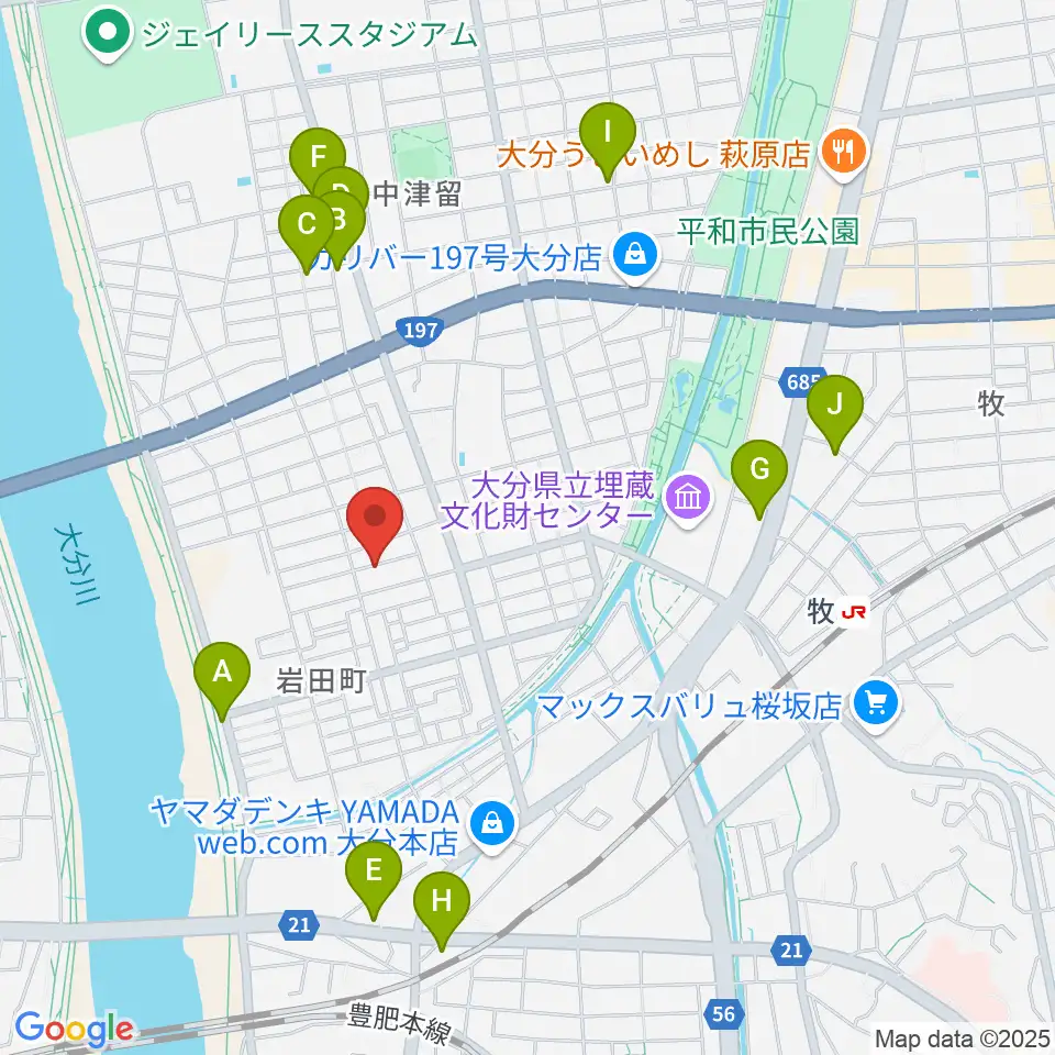 ミュージックホリデー周辺のカフェ一覧地図