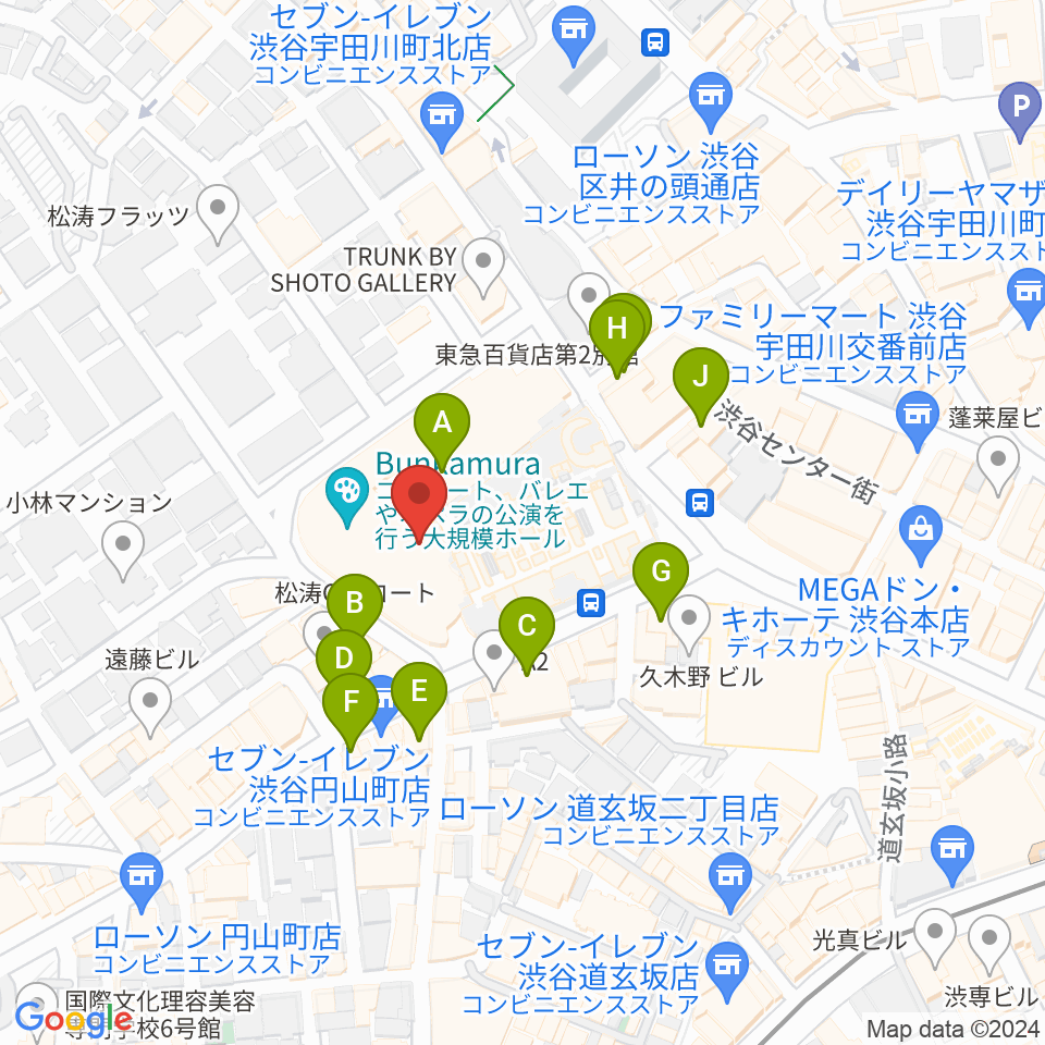 シアターコクーン周辺のカフェ一覧地図