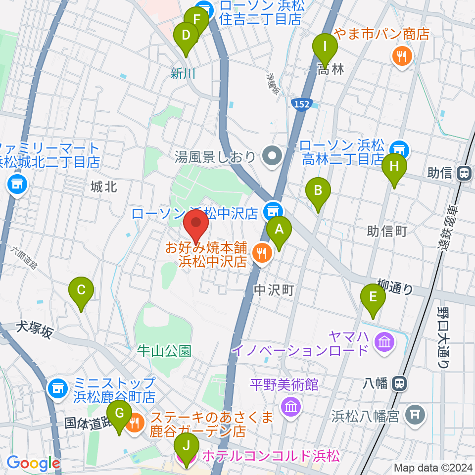 さくらギター教室周辺のカフェ一覧地図