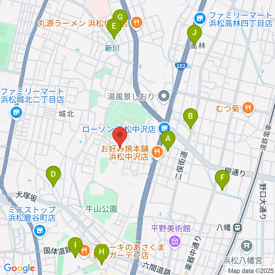 さくらギター教室周辺のカフェ一覧地図