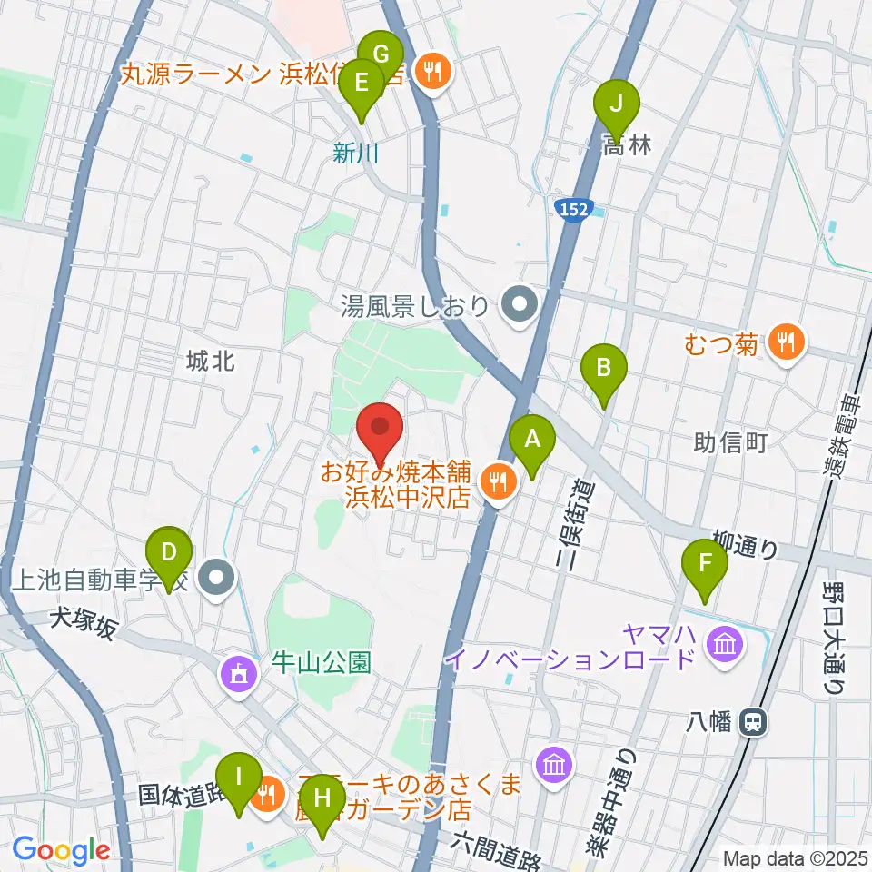 さくらギター教室周辺のカフェ一覧地図