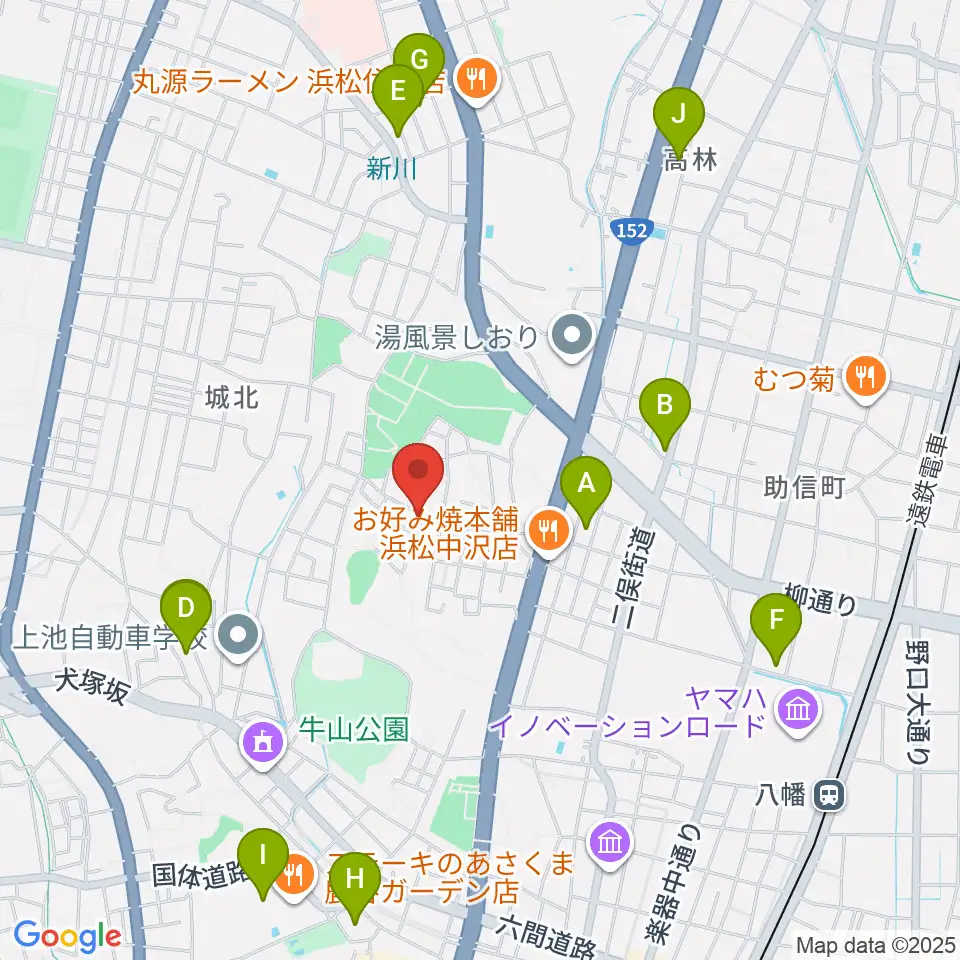 さくらギター教室周辺のカフェ一覧地図