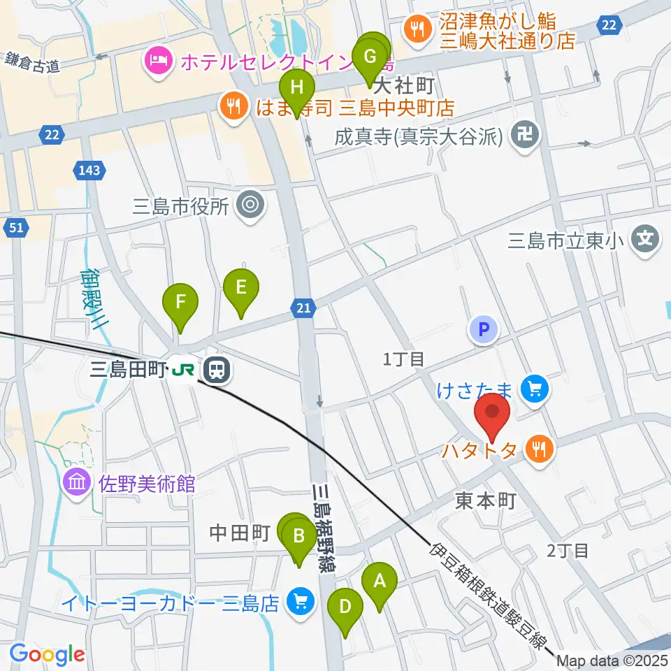 art musique 音楽教室周辺のカフェ一覧地図