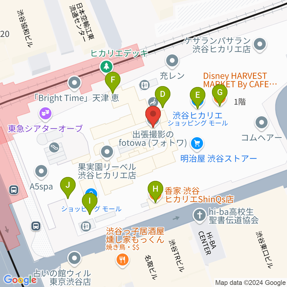 渋谷ヒカリエ 8/（ハチ）周辺のカフェ一覧地図