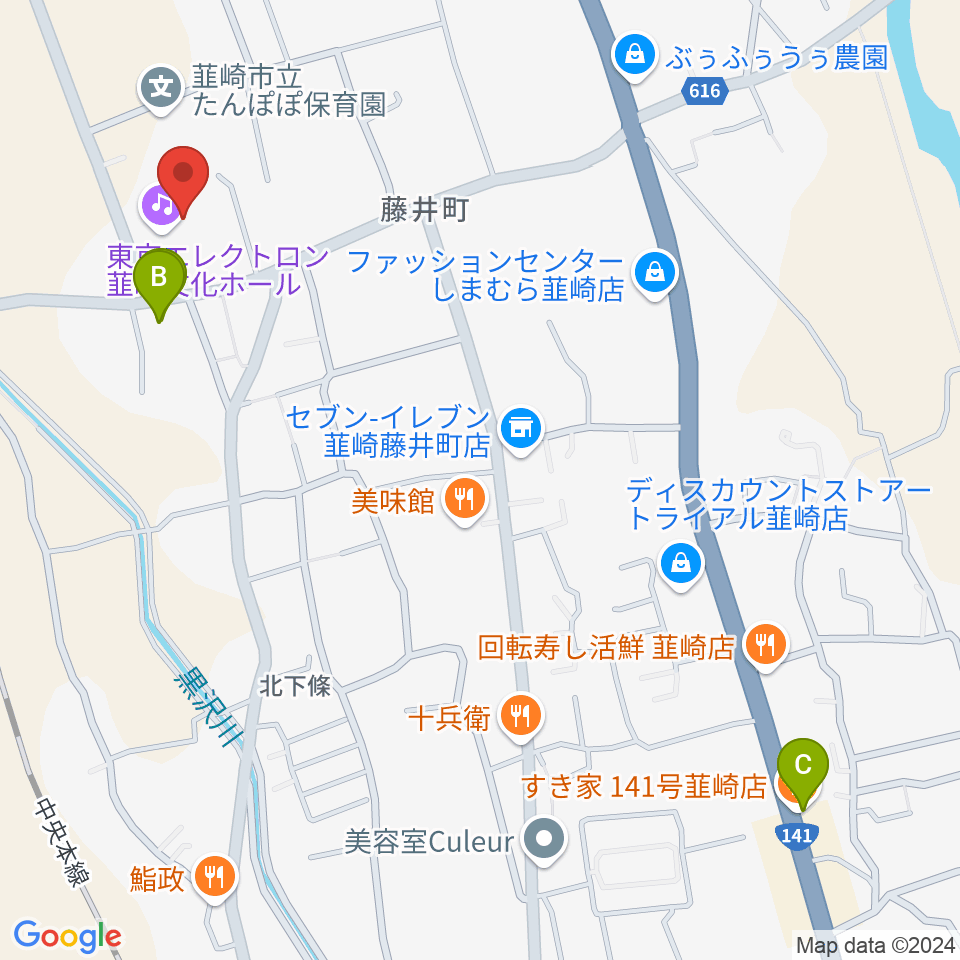 東京エレクトロン韮崎文化ホール周辺のカフェ一覧地図