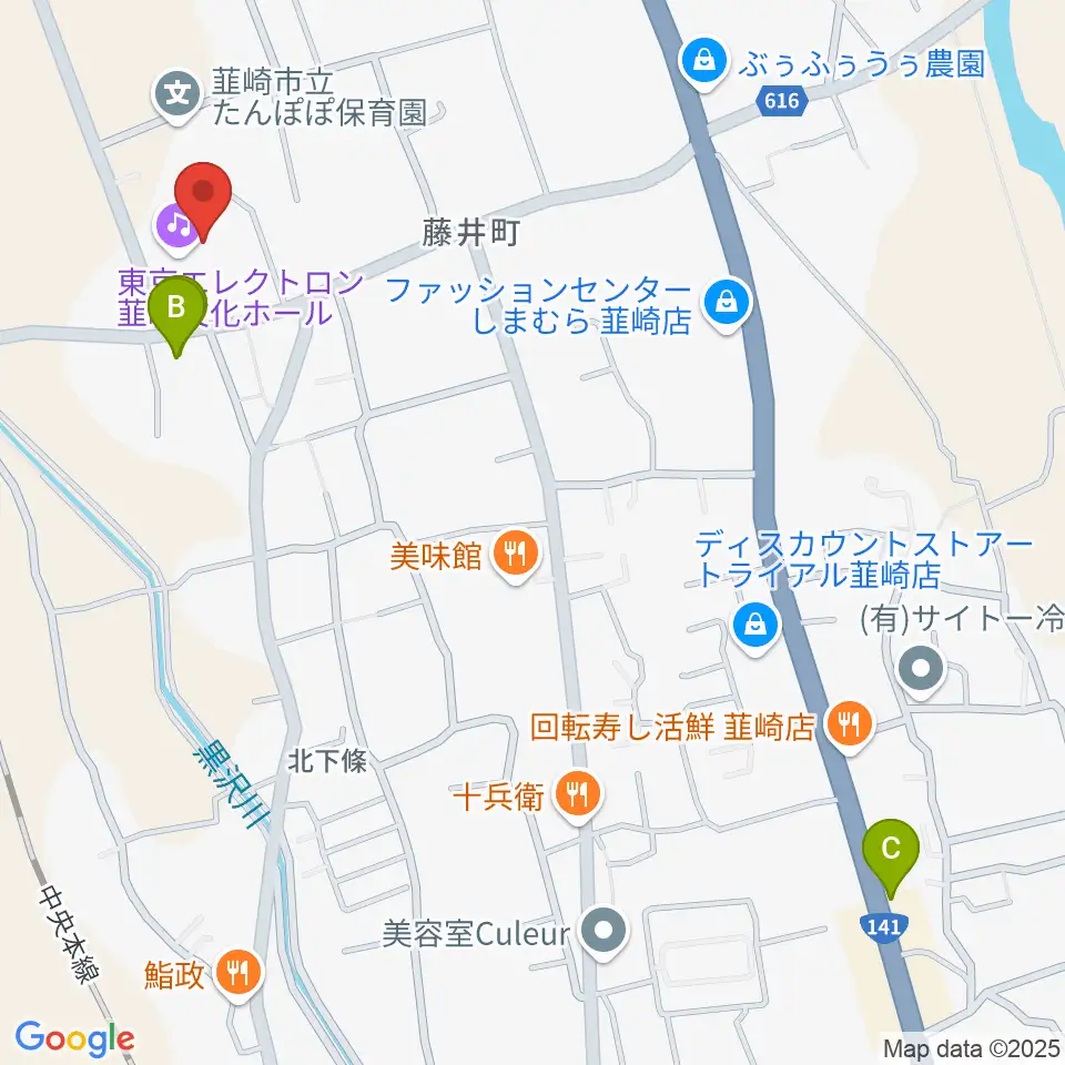 東京エレクトロン韮崎文化ホール周辺のカフェ一覧地図