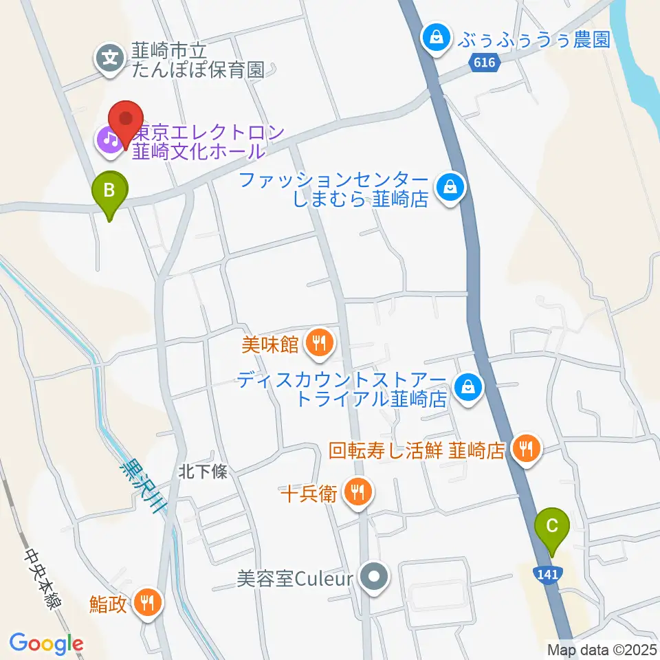 東京エレクトロン韮崎文化ホール周辺のカフェ一覧地図