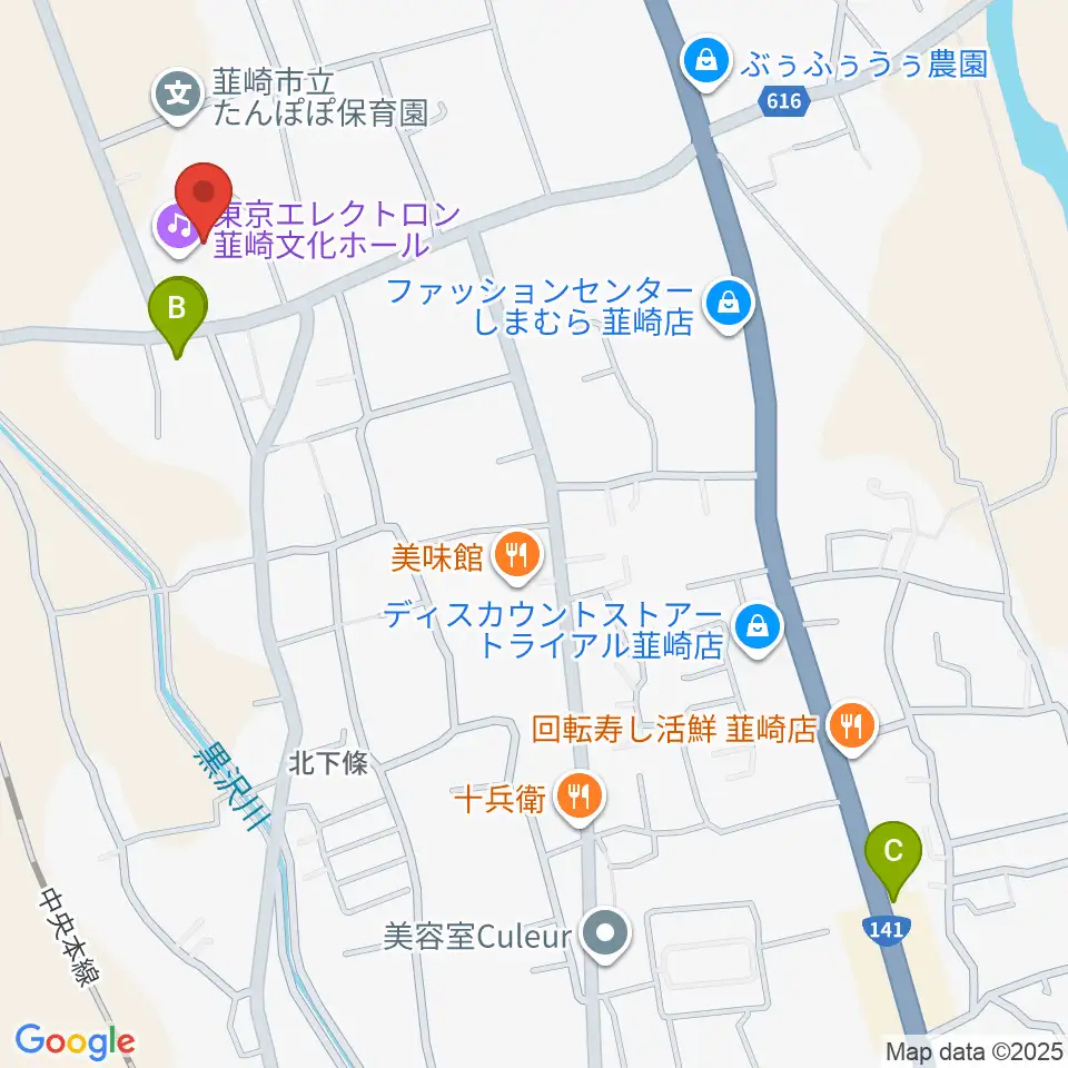 東京エレクトロン韮崎文化ホール周辺のカフェ一覧地図