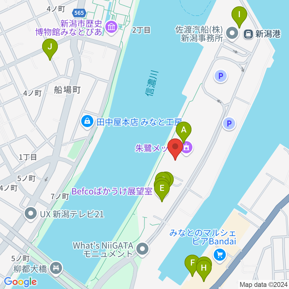 朱鷺メッセ周辺のカフェ一覧地図