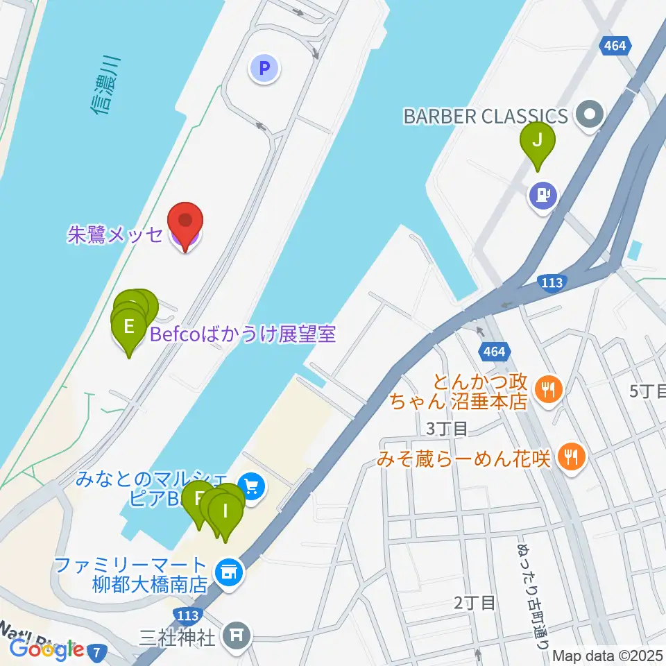 朱鷺メッセ周辺のカフェ一覧地図