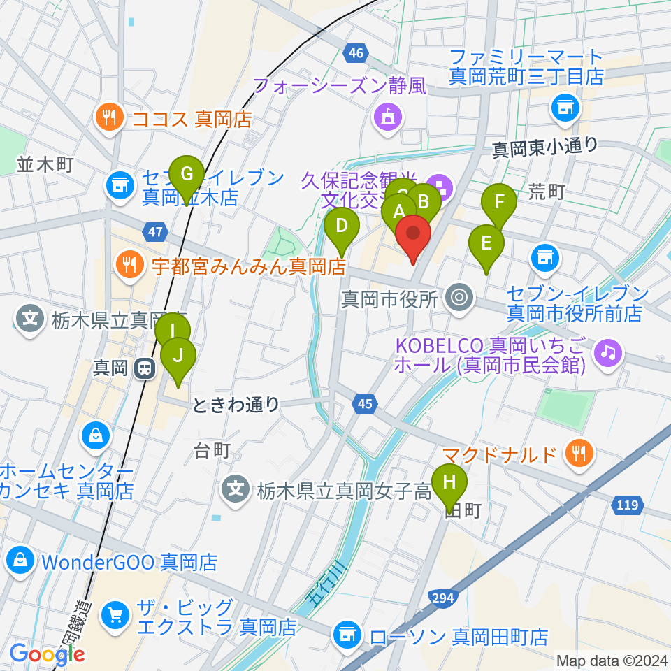 暮田商会周辺のカフェ一覧地図