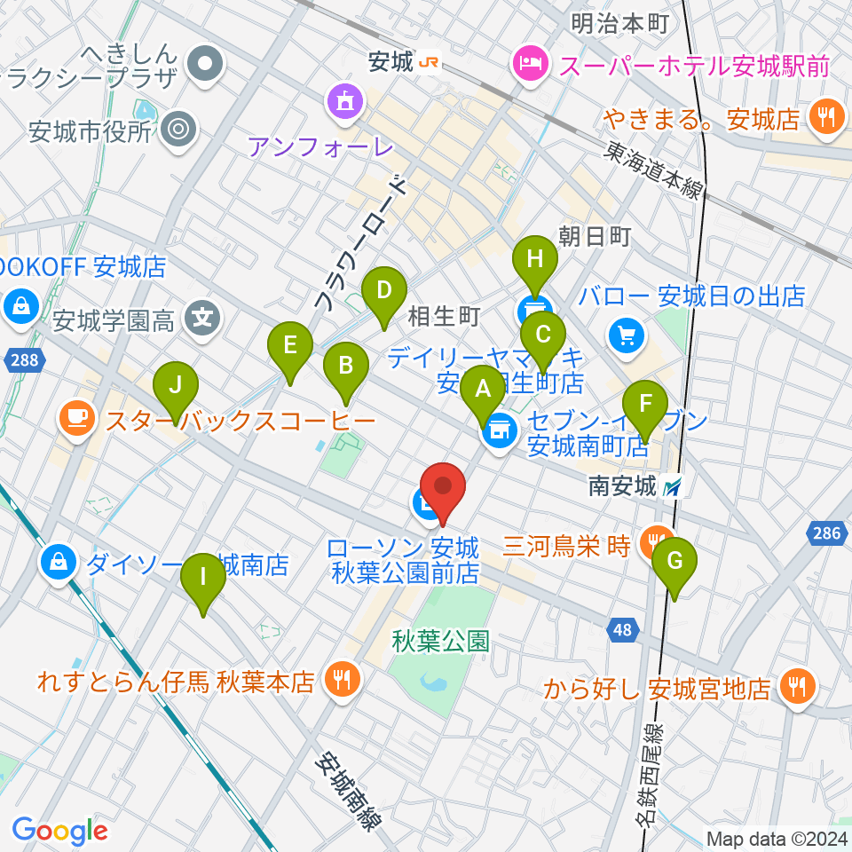 ギターショップ・メイヤ周辺のカフェ一覧地図