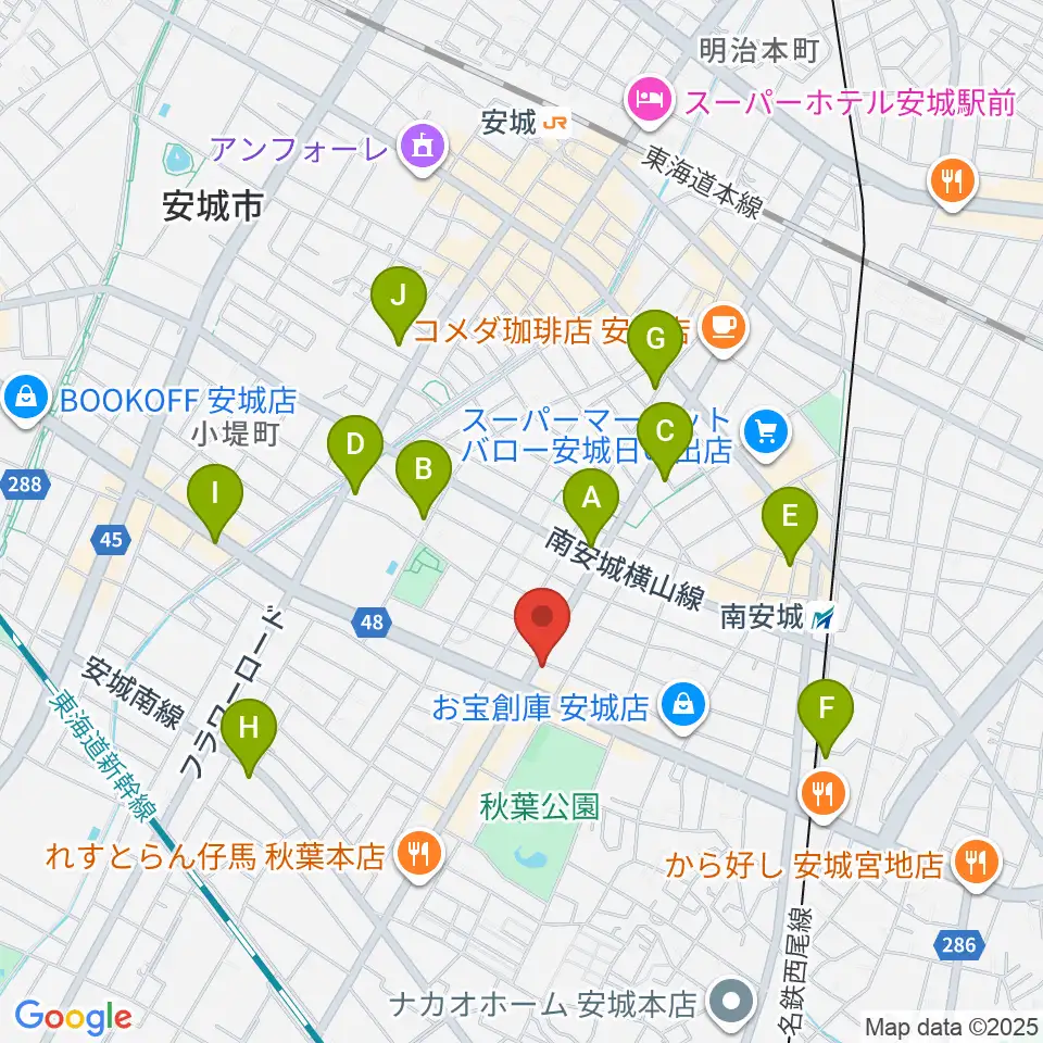 ギターショップ・メイヤ周辺のカフェ一覧地図