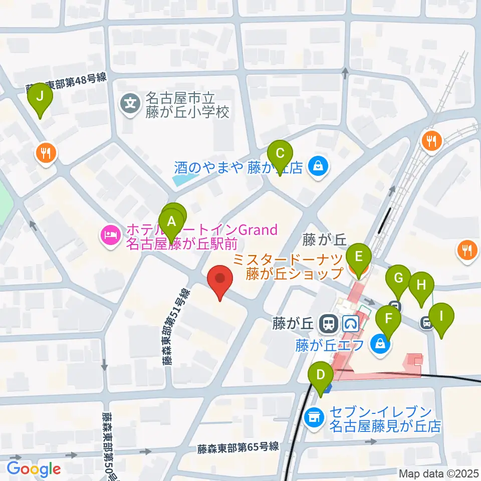 名古屋新堀ギター音楽院 藤ヶ丘教室周辺のカフェ一覧地図