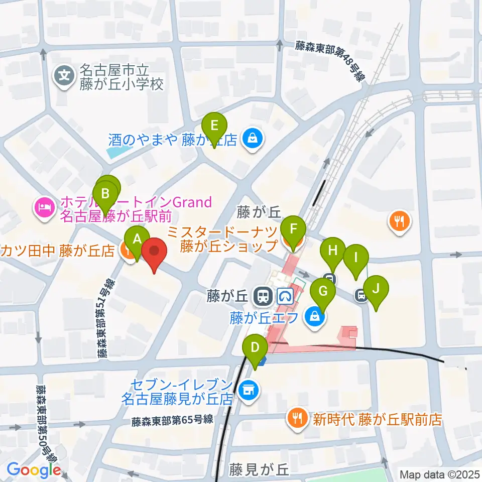 名古屋新堀ギター音楽院 藤ヶ丘教室周辺のカフェ一覧地図