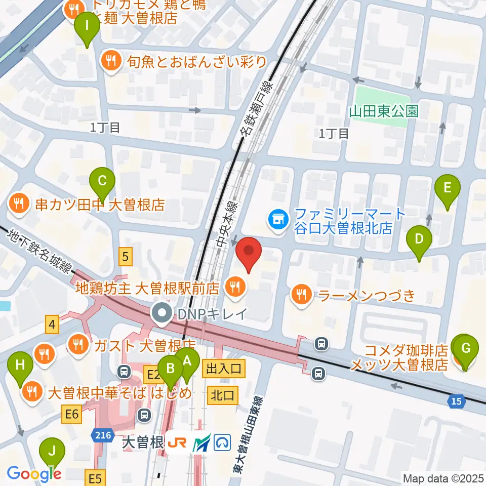 名古屋 新堀ギター音楽院 大曽根教室周辺のカフェ一覧地図