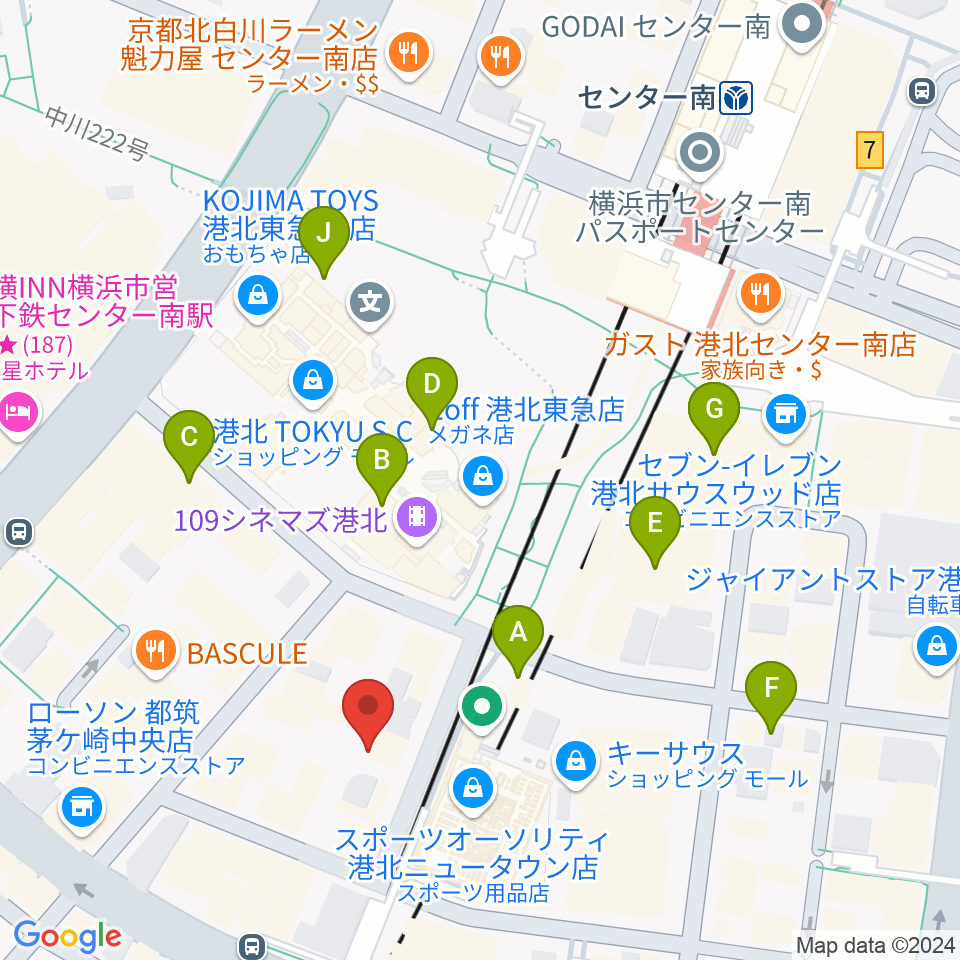 ホーリーアローズボーカルスクール周辺のカフェ一覧地図