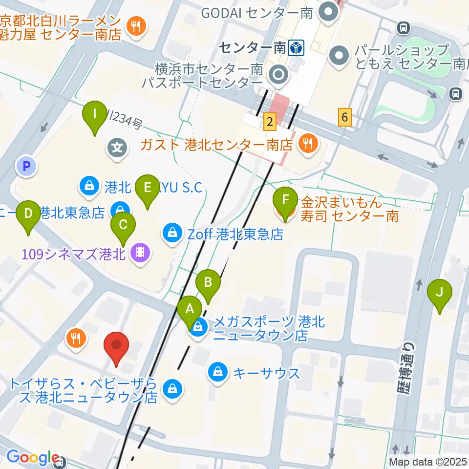 ホーリーアローズボーカルスクール周辺のカフェ一覧地図