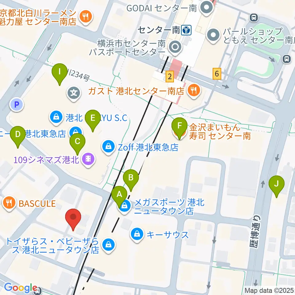 ホーリーアローズボーカルスクール周辺のカフェ一覧地図