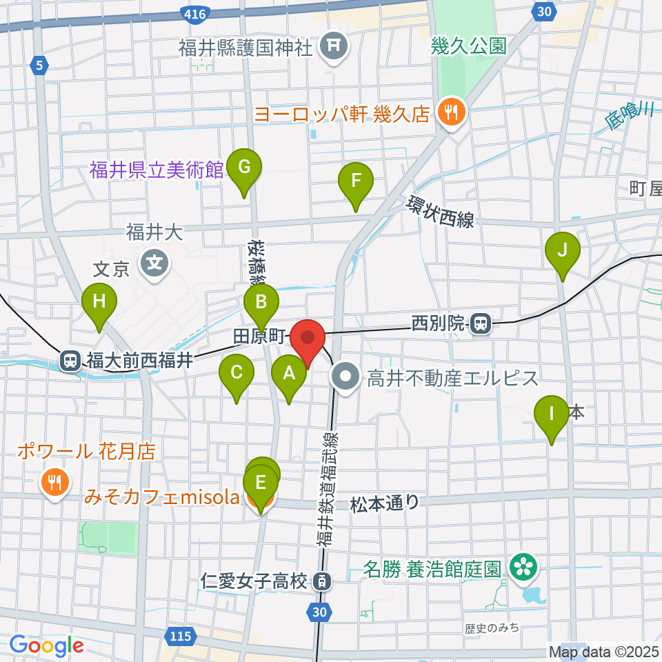 フェニックス・プラザ周辺のカフェ一覧地図