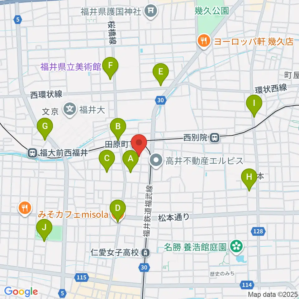 フェニックス・プラザ周辺のカフェ一覧地図