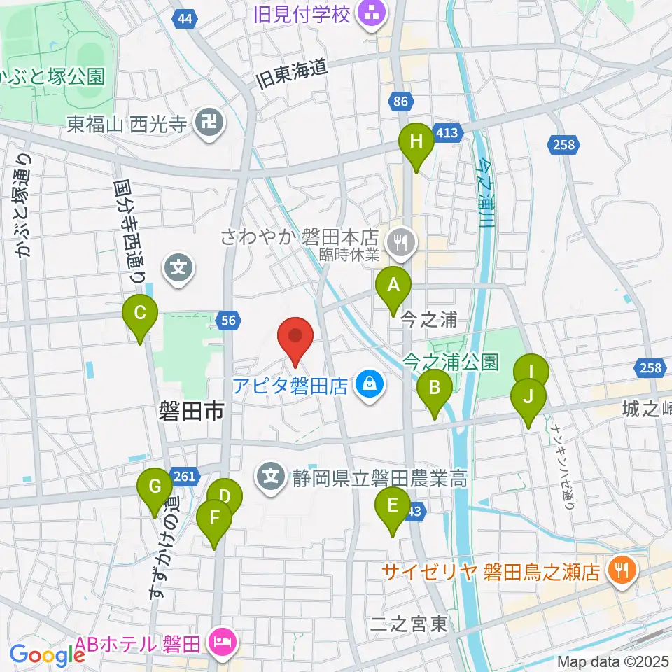 ワークピア磐田周辺のカフェ一覧地図