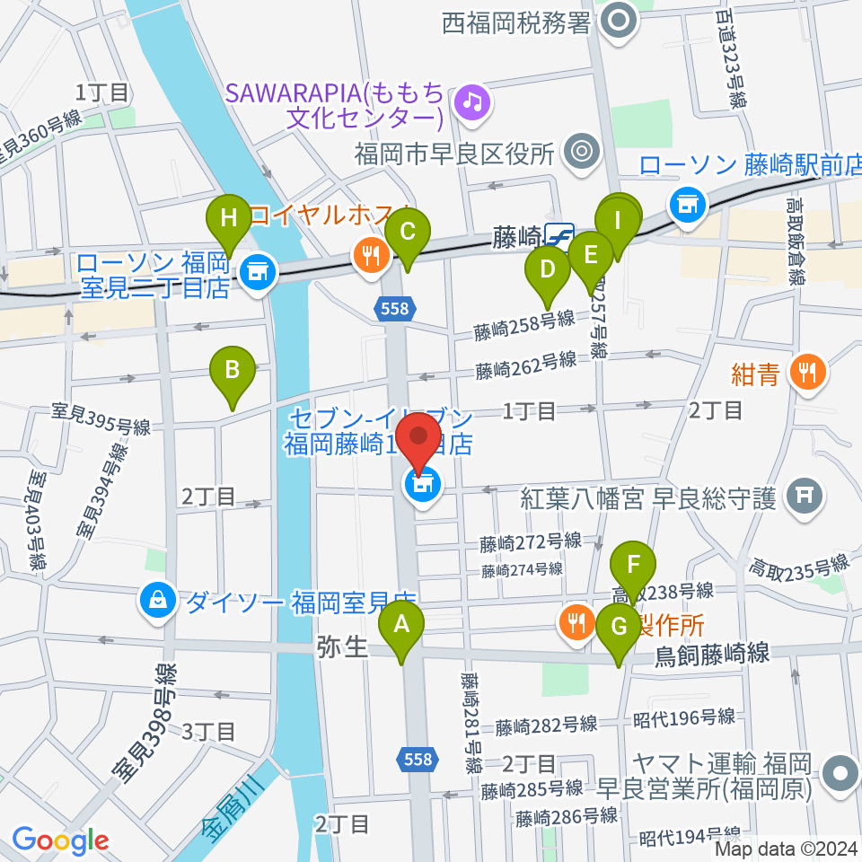 日本楽芸社 ピアノパーク周辺のカフェ一覧地図