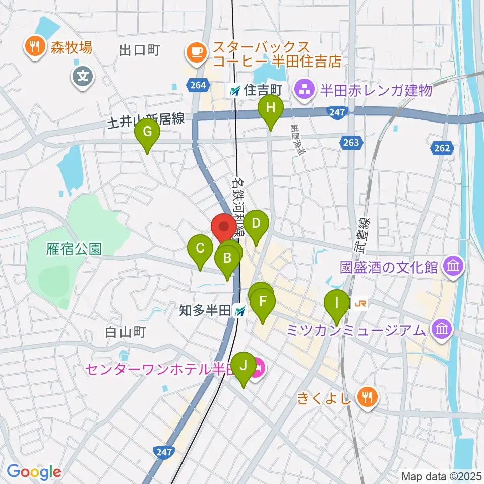 瀧上工業雁宿ホール周辺のカフェ一覧地図