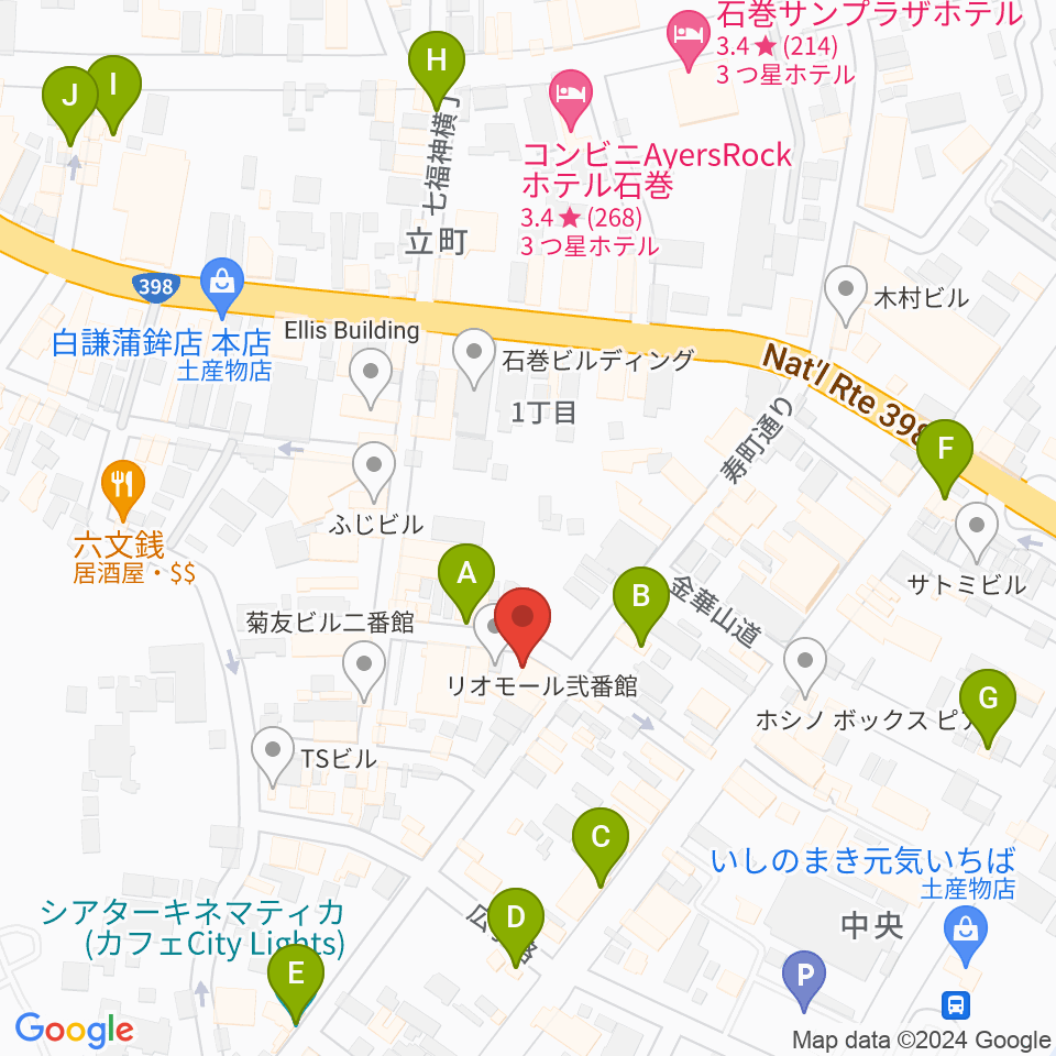 ARCOスタジオ周辺のカフェ一覧地図