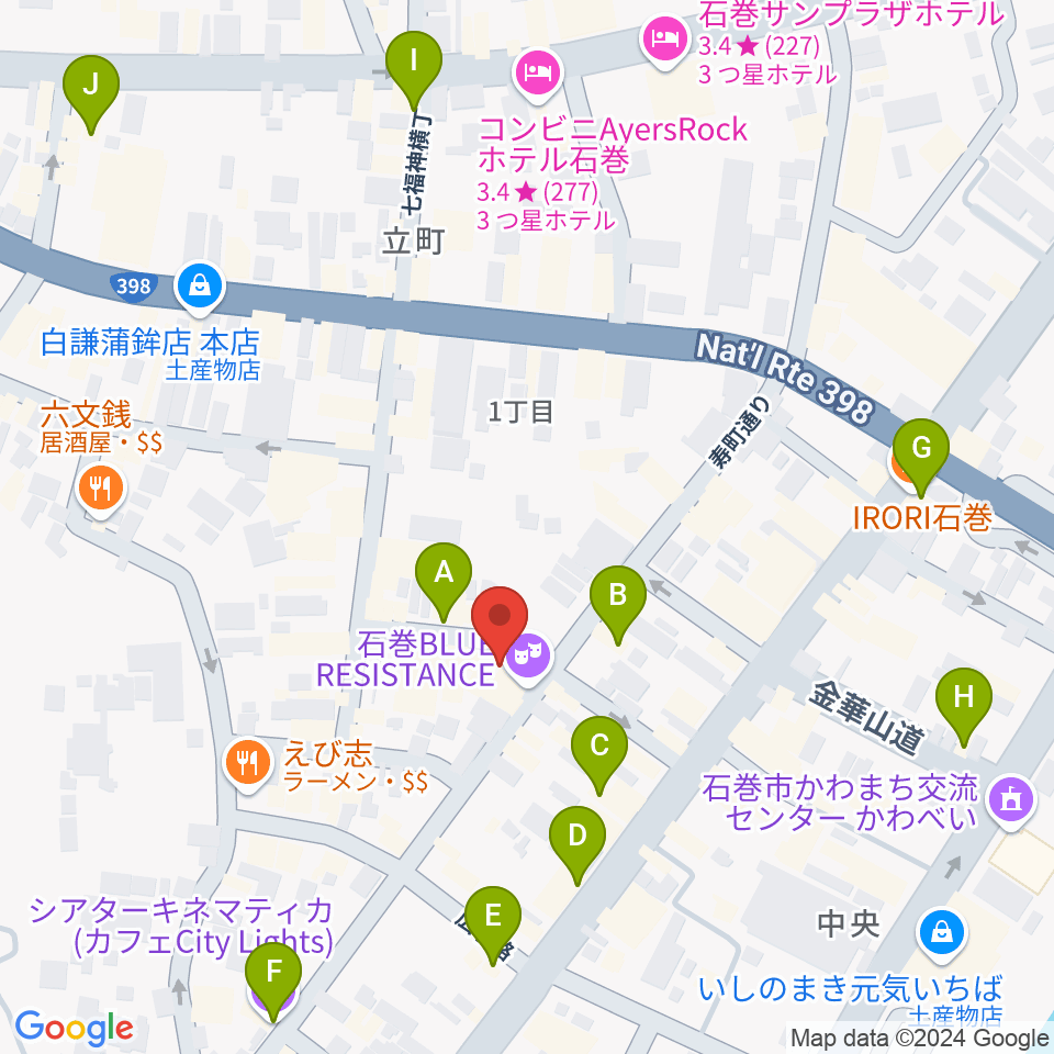 ARCOスタジオ周辺のカフェ一覧地図