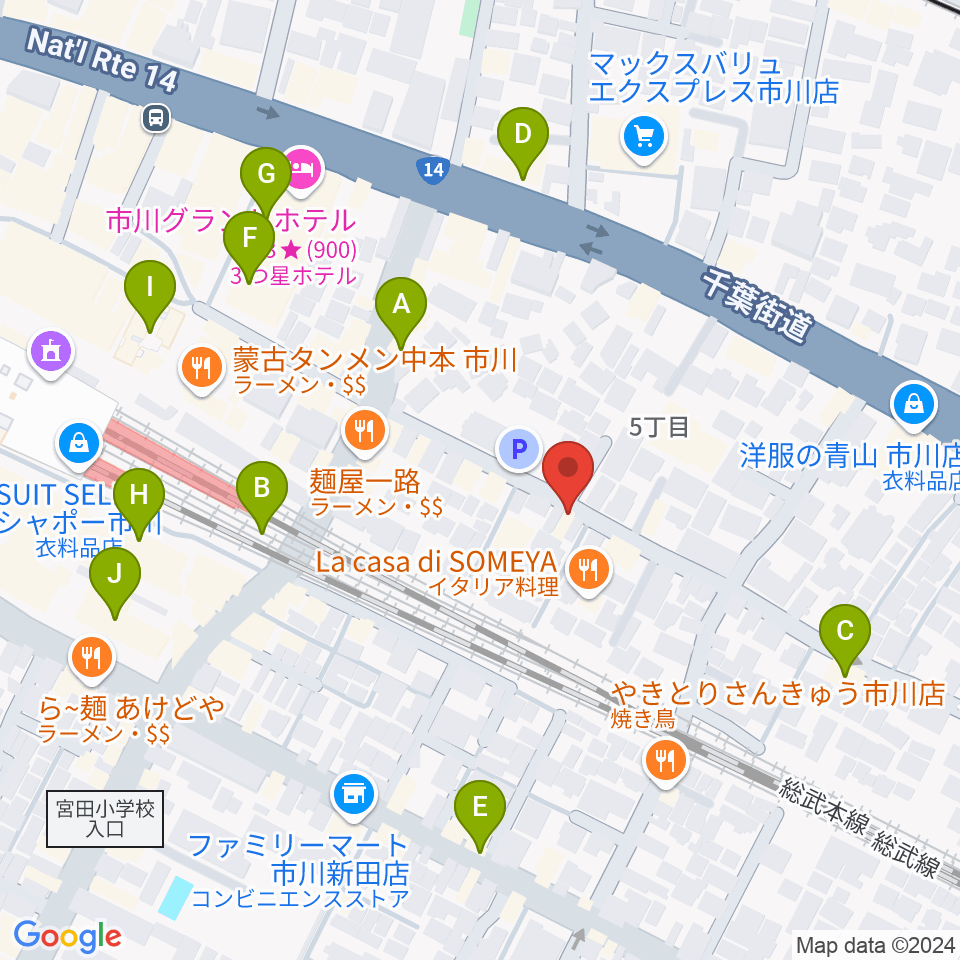 管楽器専門店 Groovin' Trumpet周辺のカフェ一覧地図