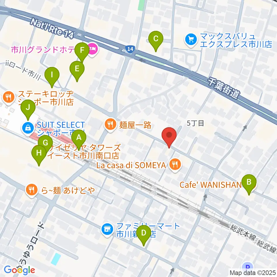 管楽器専門店 Groovin' Trumpet周辺のカフェ一覧地図