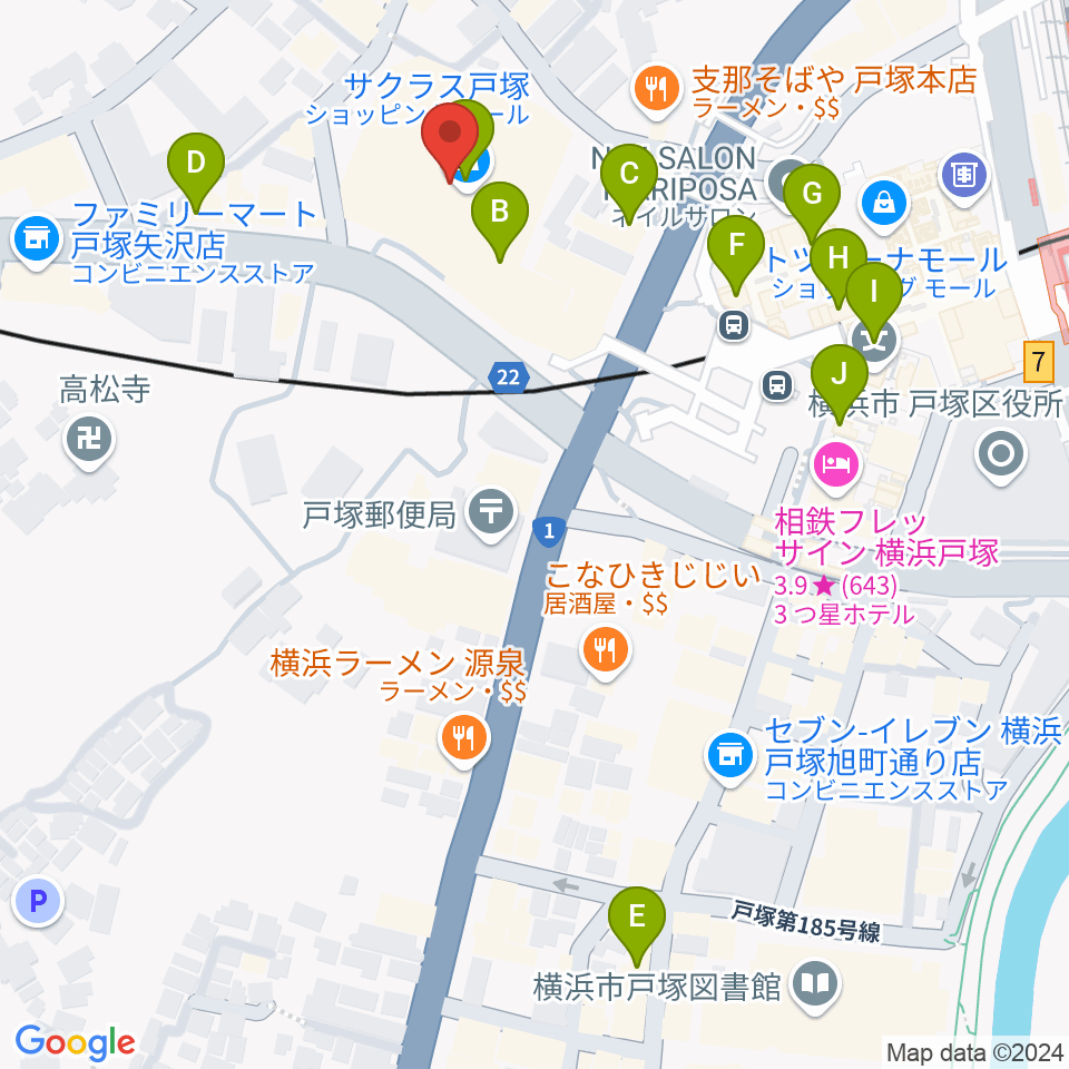 桜 音楽教室周辺のカフェ一覧地図